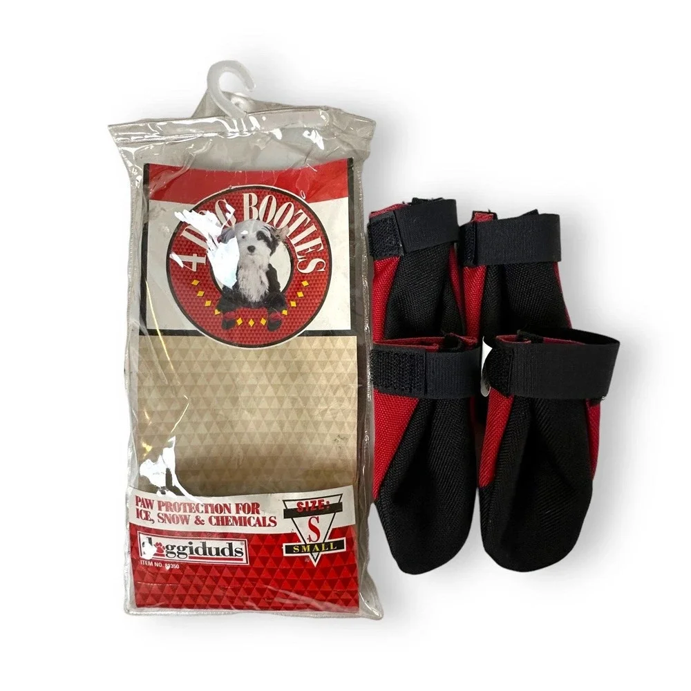 Doggiduds Dog Paw Booties Protection for Ice Snow Chemicals Set of 4 NEW Size S